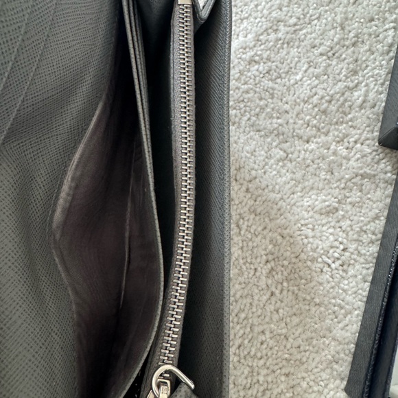 Prada Saffiano Leather Gray Wallet - Picture 7 of 16